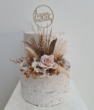 Load image into Gallery viewer, AB2113 Boho everlasting flowers cake topper creamy - engagement, wedding, birthday, event
