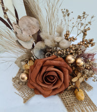 Load image into Gallery viewer, AB2114 Rustic everlasting flowers cake topper terracotta - engagement, wedding, birthday, event
