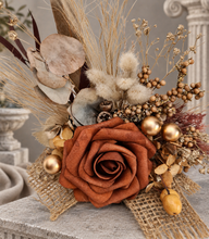 Load image into Gallery viewer, AB2114 Rustic everlasting flowers cake topper terracotta - engagement, wedding, birthday, event
