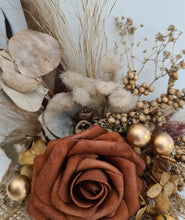Load image into Gallery viewer, AB2114 Rustic everlasting flowers cake topper terracotta - engagement, wedding, birthday, event

