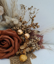 Load image into Gallery viewer, AB2114 Rustic everlasting flowers cake topper terracotta - engagement, wedding, birthday, event
