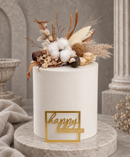 Load image into Gallery viewer, AB2115 Boho cotton flower cake topper nude - engagement, wedding, birthday, event
