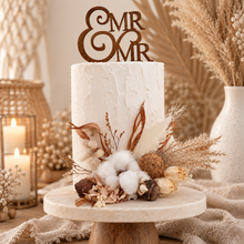 Load image into Gallery viewer, AB2115 Boho cotton flower cake topper nude - engagement, wedding, birthday, event
