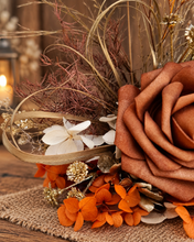 Load image into Gallery viewer, AB2116 - Rustic everlasting flowers cake topper terracotta - engagement, wedding, birthday, event
