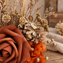Load image into Gallery viewer, AB2116 - Rustic everlasting flowers cake topper terracotta - engagement, wedding, birthday, event
