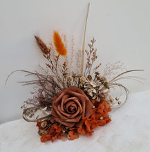 Load image into Gallery viewer, AB2116 - Rustic everlasting flowers cake topper terracotta - engagement, wedding, birthday, event
