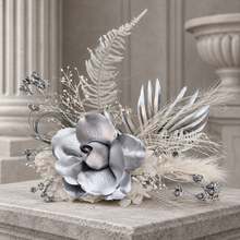 Load image into Gallery viewer, AB2117 - Silver nude everlasting flowers cake topper - engagement, wedding, birthday, event
