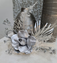 Load image into Gallery viewer, AB2117 - Silver nude everlasting flowers cake topper - engagement, wedding, birthday, event
