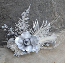 Load image into Gallery viewer, AB2117 - Silver nude everlasting flowers cake topper - engagement, wedding, birthday, event
