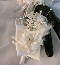 Load image into Gallery viewer, Milky White and silver corsage &amp; buttonhole set AB2119 - School formal, prom, graduation, wedding
