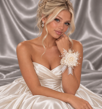 Load image into Gallery viewer, Milky White and silver corsage &amp; buttonhole set AB2119 - School formal, prom, graduation, wedding
