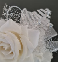 Load image into Gallery viewer, Milky White and silver corsage &amp; buttonhole set AB2120 - School formal, prom, graduation, wedding
