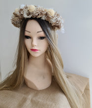 Load image into Gallery viewer, Boho nude preserved flowers crown AB2121 – wedding, maternity photoshoot, hen’s party, event
