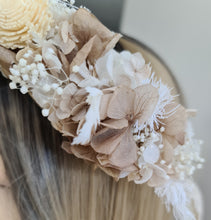 Load image into Gallery viewer, Boho nude preserved flowers crown AB2121 – wedding, maternity photoshoot, hen’s party, event
