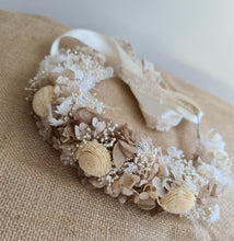 Load image into Gallery viewer, Boho nude preserved flowers crown AB2121 – wedding, maternity photoshoot, hen’s party, event
