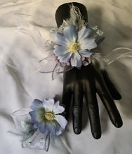 Load image into Gallery viewer, Pastel blue everlasting flowers corsage &amp; buttonhole AB2125 - School formal, prom, graduation
