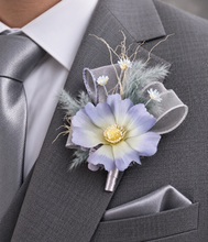 Load image into Gallery viewer, Pastel blue everlasting flowers corsage &amp; buttonhole AB2125 - School formal, prom, graduation
