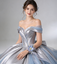 Load image into Gallery viewer, Pastel blue everlasting flowers corsage &amp; buttonhole AB2125 - School formal, prom, graduation
