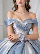 Load image into Gallery viewer, Pastel blue everlasting flowers corsage &amp; buttonhole AB2125 - School formal, prom, graduation
