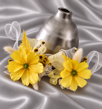 Load image into Gallery viewer, Yellow everlasting flowers corsage &amp; buttonhole AB2126 - School formal, prom, graduation

