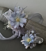Load image into Gallery viewer, Pastel blue everlasting flowers corsage &amp; buttonhole AB2128 - School formal, prom, graduation
