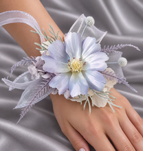 Load image into Gallery viewer, Pastel blue everlasting flowers corsage &amp; buttonhole AB2128 - School formal, prom, graduation
