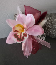 Load image into Gallery viewer, Burgundy &amp; pink orchid corsage &amp; buttonhole AB2129 - School formal, prom, graduation
