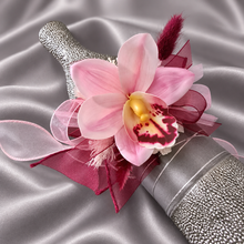 Load image into Gallery viewer, Burgundy &amp; pink orchid corsage &amp; buttonhole AB2129 - School formal, prom, graduation
