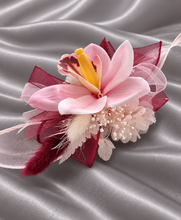 Load image into Gallery viewer, Burgundy &amp; pink orchid corsage &amp; buttonhole AB2129 - School formal, prom, graduation
