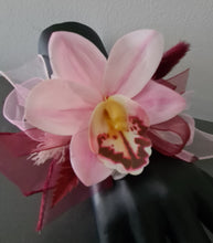 Load image into Gallery viewer, Burgundy &amp; pink orchid corsage &amp; buttonhole AB2129 - School formal, prom, graduation

