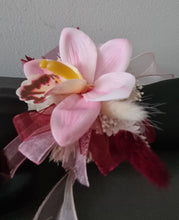 Load image into Gallery viewer, Burgundy &amp; pink orchid corsage &amp; buttonhole AB2129 - School formal, prom, graduation

