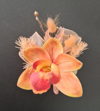 Load image into Gallery viewer, Peach &amp; orange orchid corsage &amp; buttonhole AB2130 - School formal, prom, graduation
