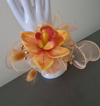 Load image into Gallery viewer, Peach &amp; orange orchid corsage &amp; buttonhole AB2130 - School formal, prom, graduation
