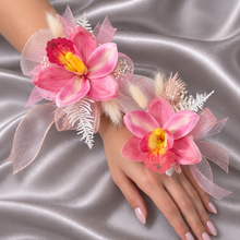 Load image into Gallery viewer, Pink &amp; white orchid corsage &amp; buttonhole AB2131 - School formal, prom, graduation
