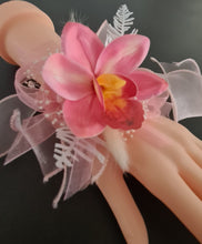 Load image into Gallery viewer, Pink &amp; white orchid corsage &amp; buttonhole AB2131 - School formal, prom, graduation

