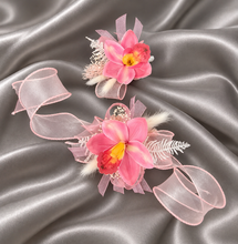 Load image into Gallery viewer, Pink &amp; white orchid corsage &amp; buttonhole AB2131 - School formal, prom, graduation
