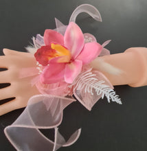 Load image into Gallery viewer, Pink &amp; white orchid corsage &amp; buttonhole AB2131 - School formal, prom, graduation
