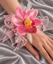 Load image into Gallery viewer, Pink &amp; white orchid corsage &amp; buttonhole AB2131 - School formal, prom, graduation
