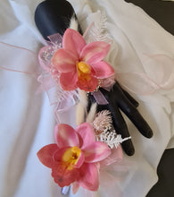 Load image into Gallery viewer, Pink &amp; white orchid corsage &amp; buttonhole AB2131 - School formal, prom, graduation
