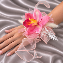 Load image into Gallery viewer, Pink &amp; white orchid corsage &amp; buttonhole AB2131 - School formal, prom, graduation
