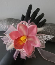 Load image into Gallery viewer, Pink &amp; white orchid corsage &amp; buttonhole AB2131 - School formal, prom, graduation
