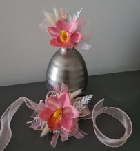 Load image into Gallery viewer, Pink &amp; white orchid corsage &amp; buttonhole AB2131 - School formal, prom, graduation
