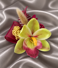 Load image into Gallery viewer, Burgundy &amp; Green orchid corsage &amp; buttonhole AB2132 - School formal, prom, graduation
