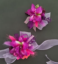 Load image into Gallery viewer, Bright pink fuchsia orchid corsage &amp; buttonhole AB2133 - School formal, prom, graduation
