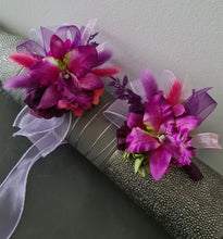 Load image into Gallery viewer, Bright pink fuchsia orchid corsage &amp; buttonhole AB2133 - School formal, prom, graduation
