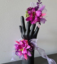 Load image into Gallery viewer, Bright pink fuchsia orchid corsage &amp; buttonhole AB2133 - School formal, prom, graduation

