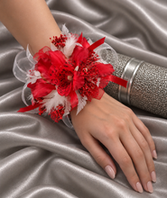 Load image into Gallery viewer, Bright red orchid everlasting flowers corsage AB2134 - School formal, prom, graduation
