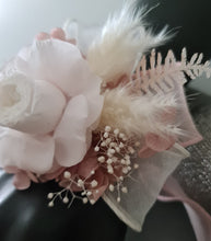 Load image into Gallery viewer, Blush &amp; white preserved French peony corsage &amp; buttonhole AB2135 - School formal, prom, graduation
