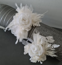 Load image into Gallery viewer, Off White &amp; white preserved French peony corsage &amp; buttonhole AB2136 - School formal, prom, graduation
