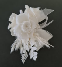 Load image into Gallery viewer, Off White &amp; white preserved French peony corsage &amp; buttonhole AB2136 - School formal, prom, graduation
